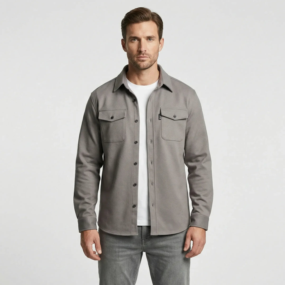 Long-Sleeved Overshirt with Chest Pockets - Pablo