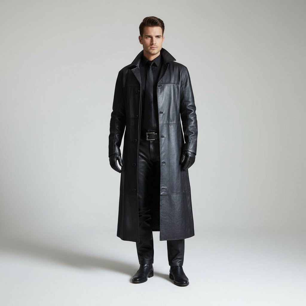 Long Leather Coat - Anton