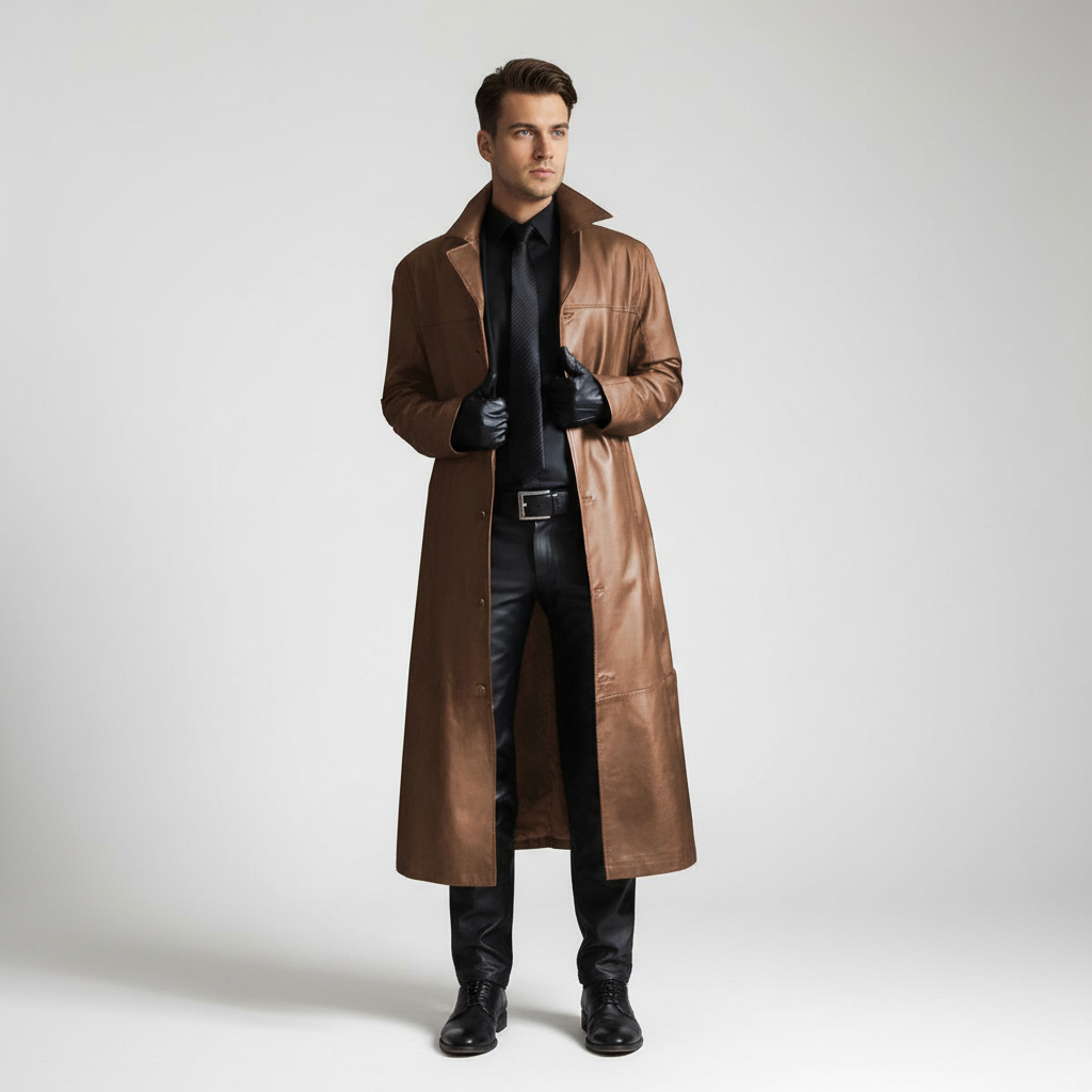 Long Leather Coat - Anton