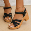Elegant Gladiator Sandals with Chunky Heel