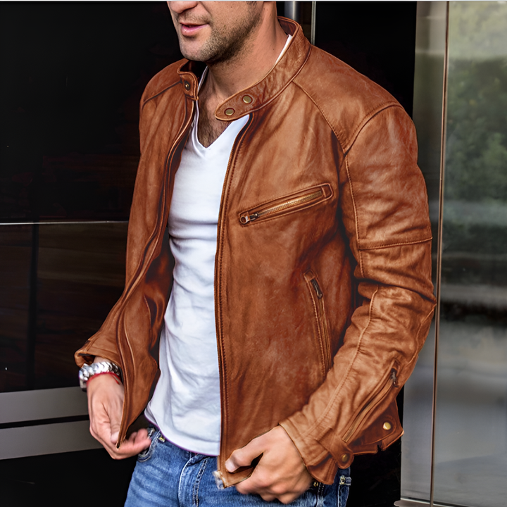 Max – Elegant and Waterproof Leather Jacket for Men
