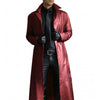 Long Faux Leather Winter Coat for Men