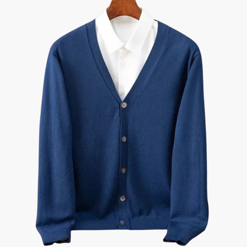 Men’s V‑Neck Button‑Front Cardigan – Classic Knit Layer