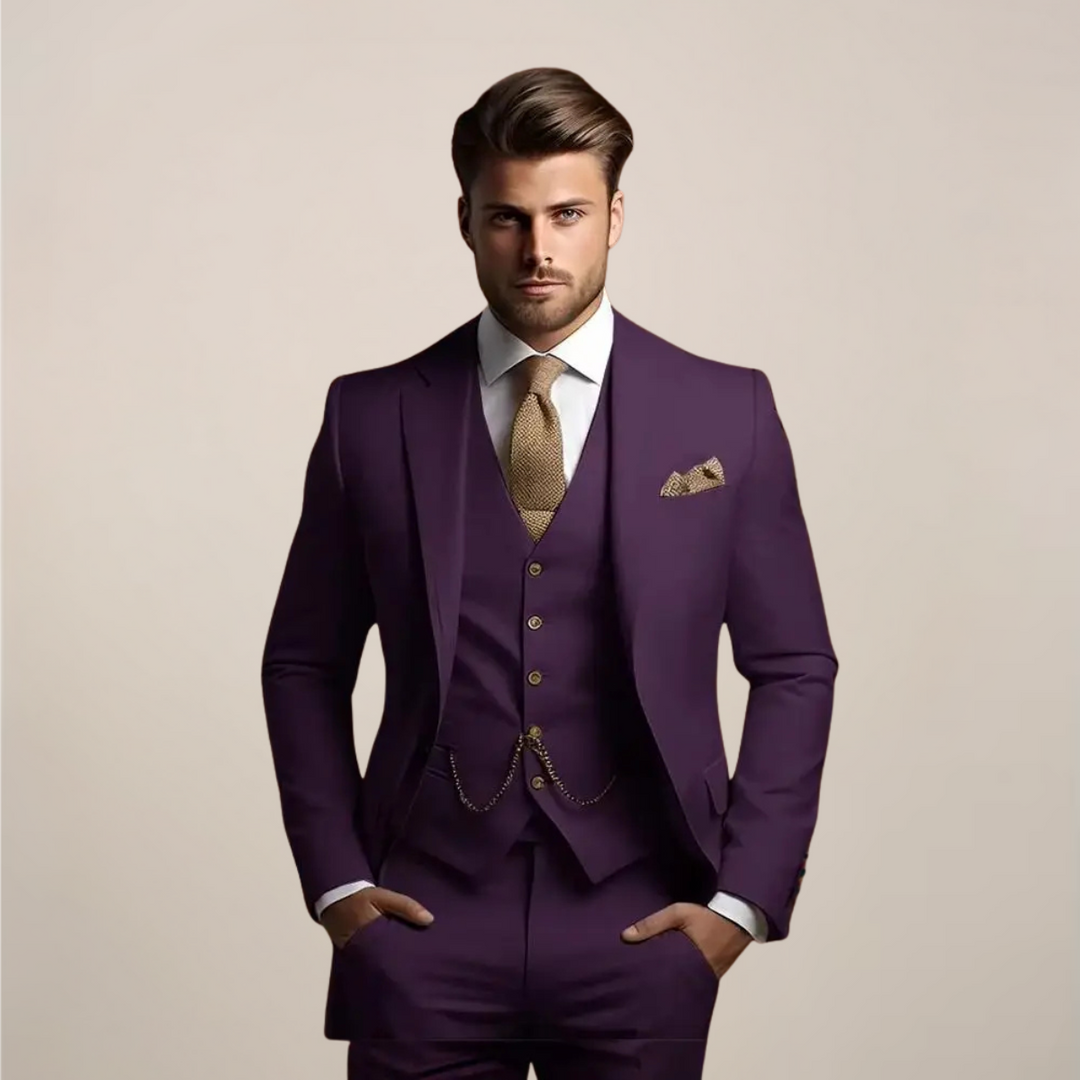 Men's Breathable Three-Piece Wedding Suit – Tailored Spring Formal Wear