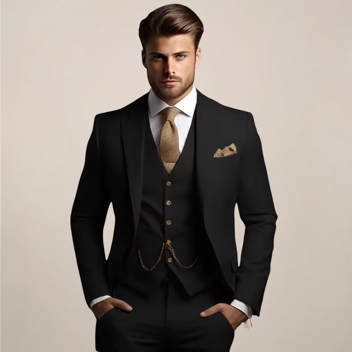 Men's Breathable Three-Piece Wedding Suit – Tailored Spring Formal Wear