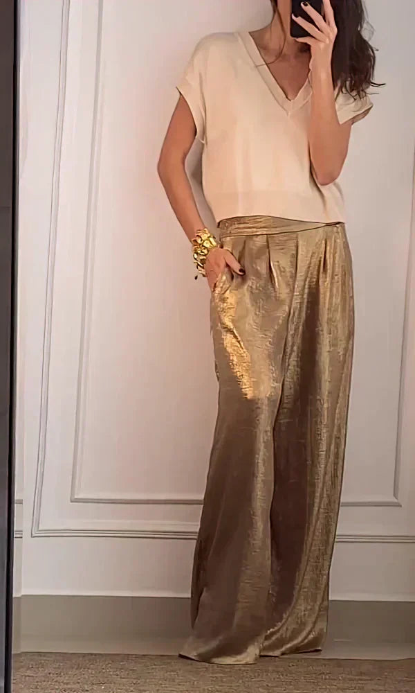 Co-ord set with a metallic sheen for women - Leigh