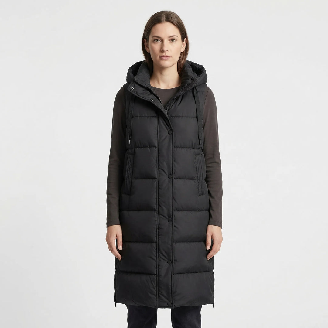 Midi-Length Padded Vest - Hazel