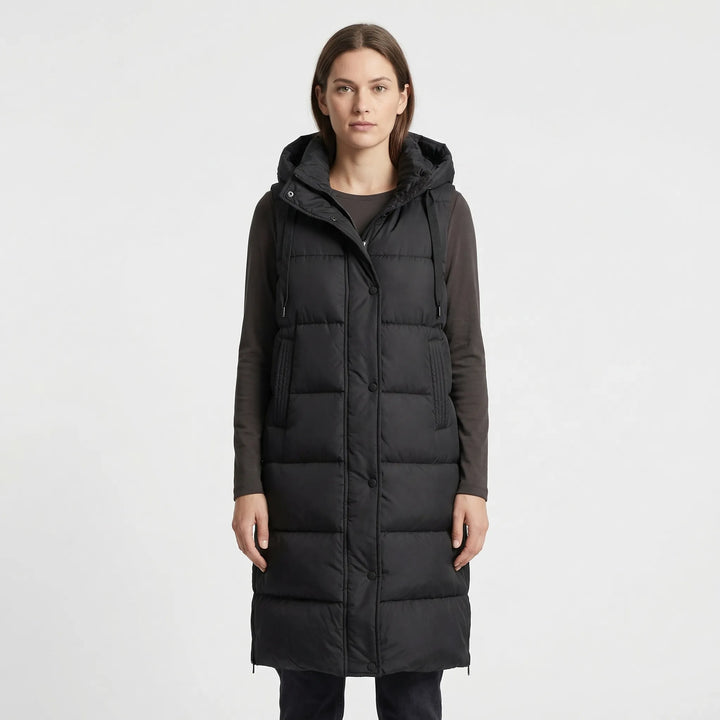 Midi-Length Padded Vest - Hazel