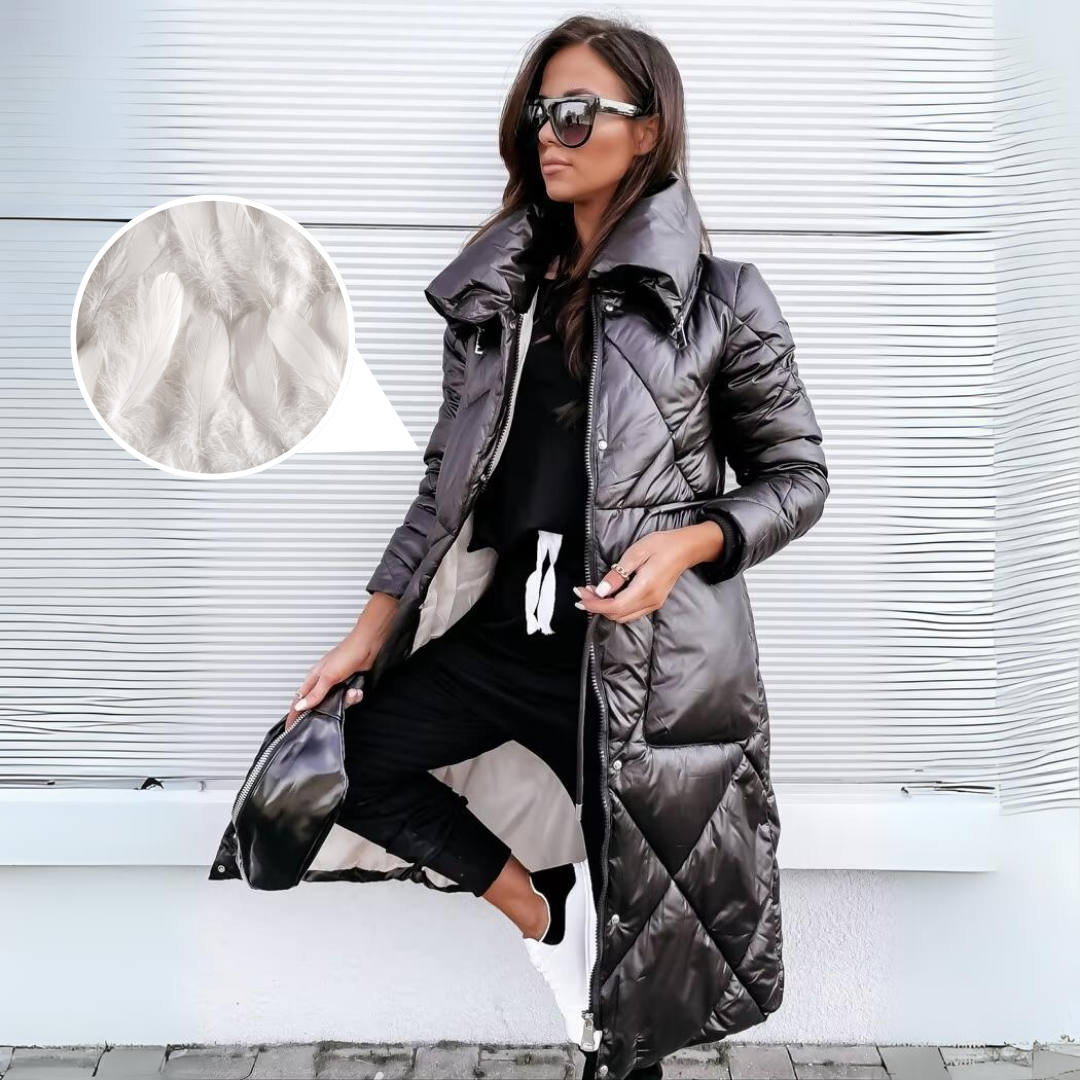 Elora women's long down-filled winter jacket - windproof & water-repellent