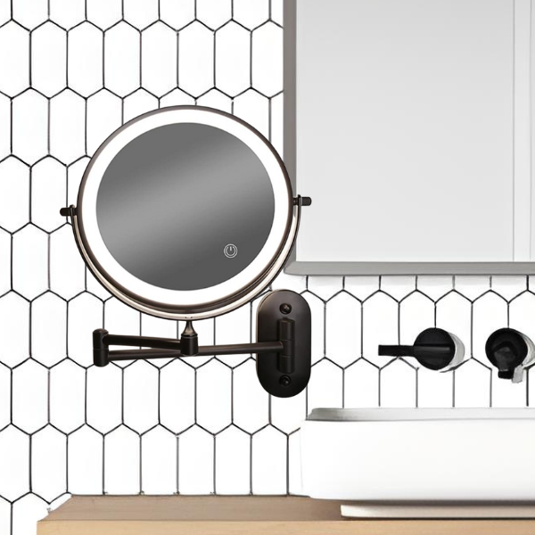 LumiReflect Premium LED Makeup Mirror | Rechargeable Wall-Mounted Magnifying Mirror with Adjustable Lighting