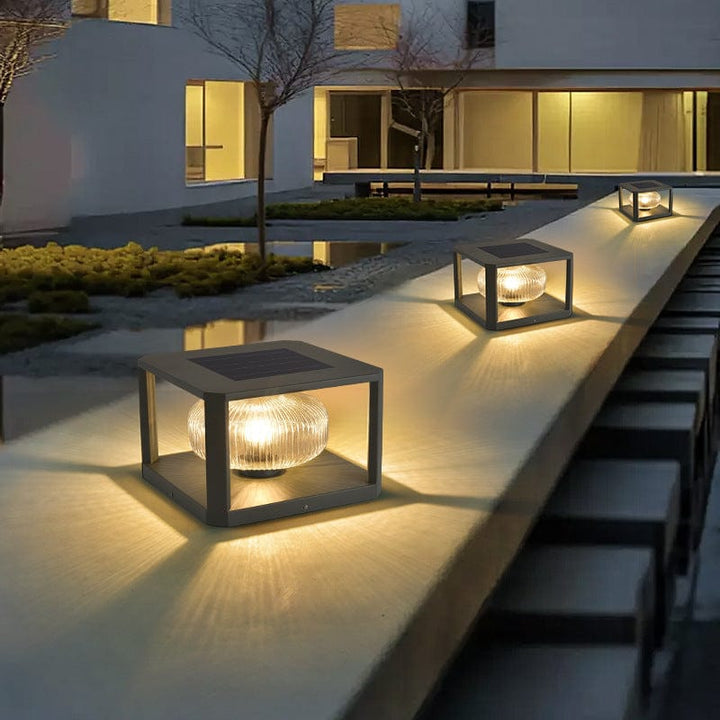 Modern Cube Post Light - Solaraeon