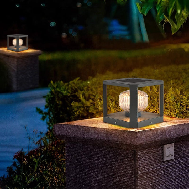 Modern Cube Post Light - Solaraeon