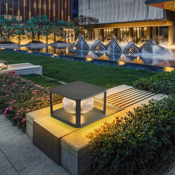 Modern Cube Post Light - Solaraeon