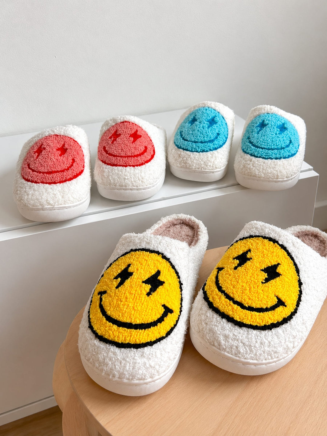 Women's Smiley Face Platform Slippers
