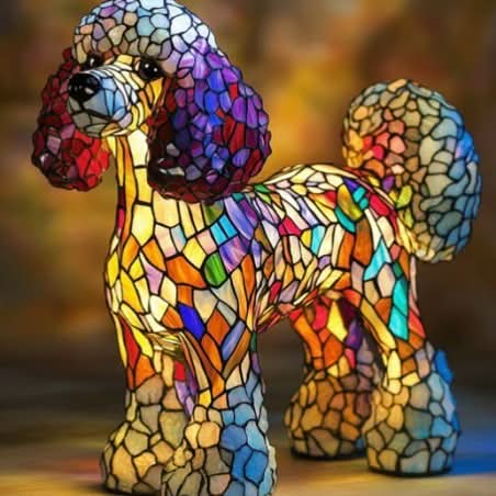 Dog Breed Night Light with Warm Glow, 6-Inch USB Powered Lamp with Inline Switch