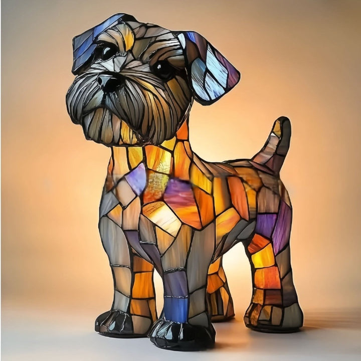 Warm-glow dog breed night light, 6 inch, USB-powered light with in-line switch