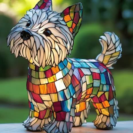 Warm-glow dog breed night light, 6 inch, USB-powered light with in-line switch