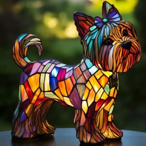 Dog Breed Night Light with Warm Glow, 6-Inch USB Powered Lamp with Inline Switch