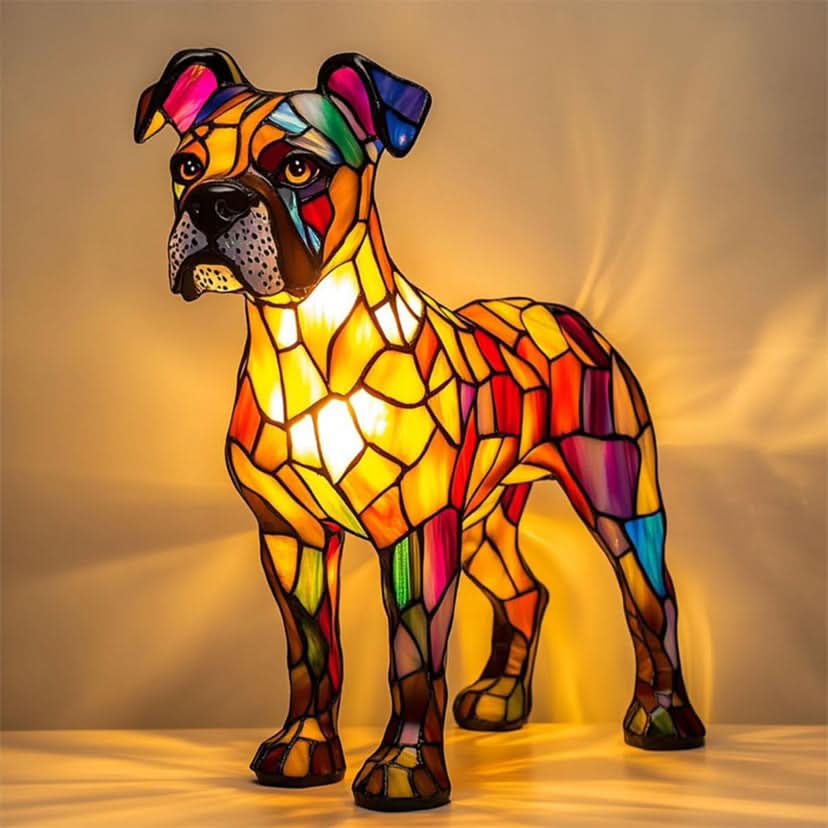 Dog Breed Night Light with Warm Glow, 6-Inch USB Powered Lamp with Inline Switch