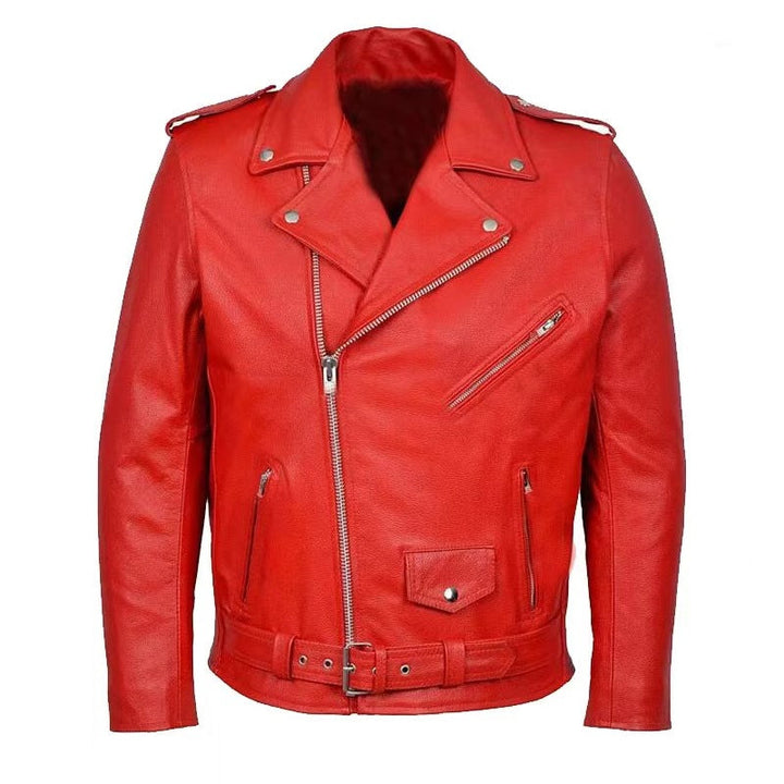 Men's Leather Biker Jacket Rugged & Timeless