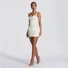 Ruched Corset Mini Dress with Lace-Up Back