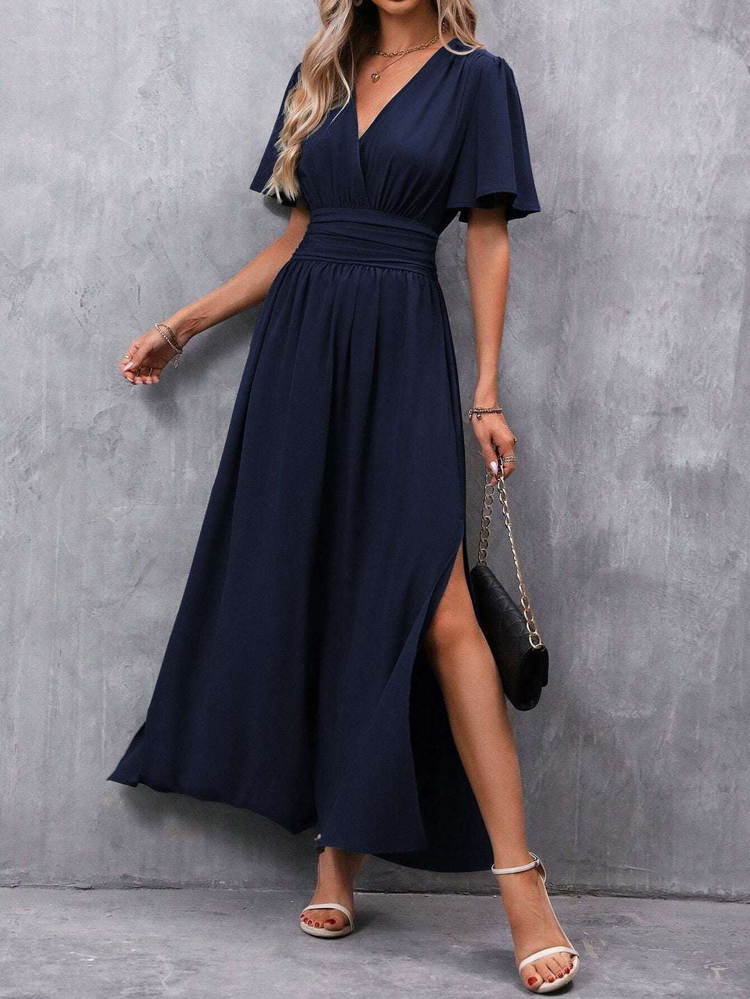 Women’s Elegant V-Neck Maxi Dress