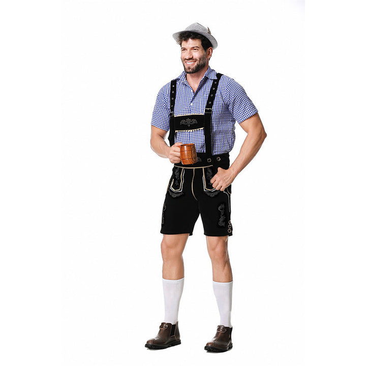 Bavarian men's costume set with lederhosen and shirt