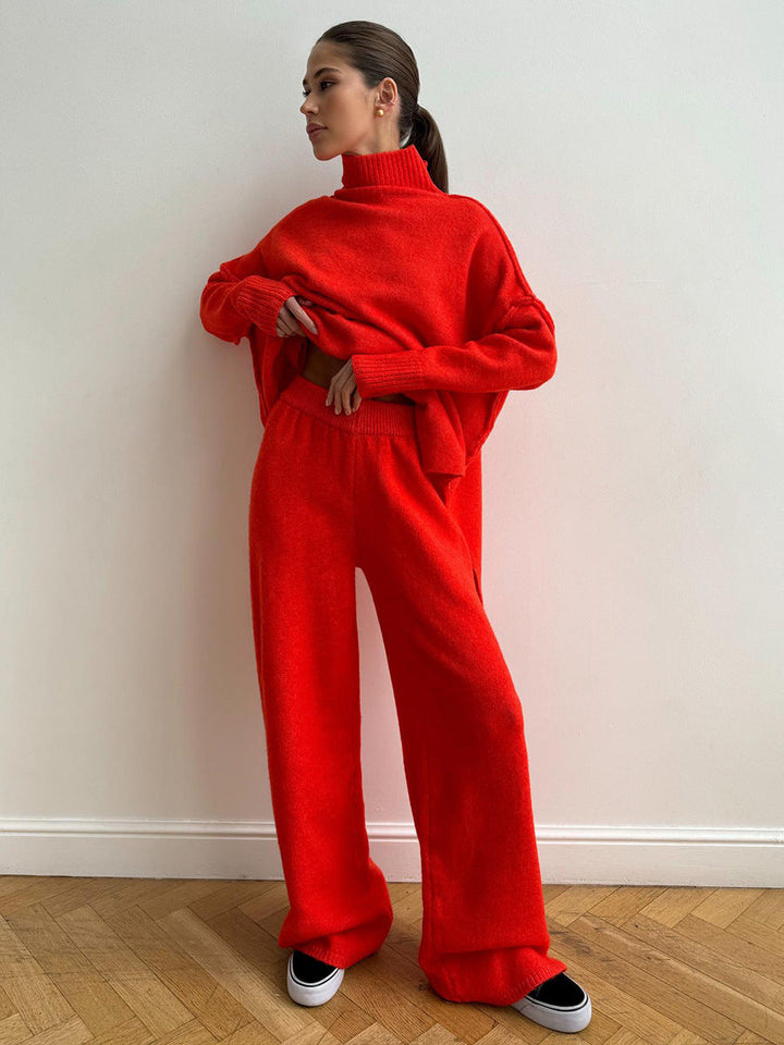 Women's Knit Turtleneck Sweater Set