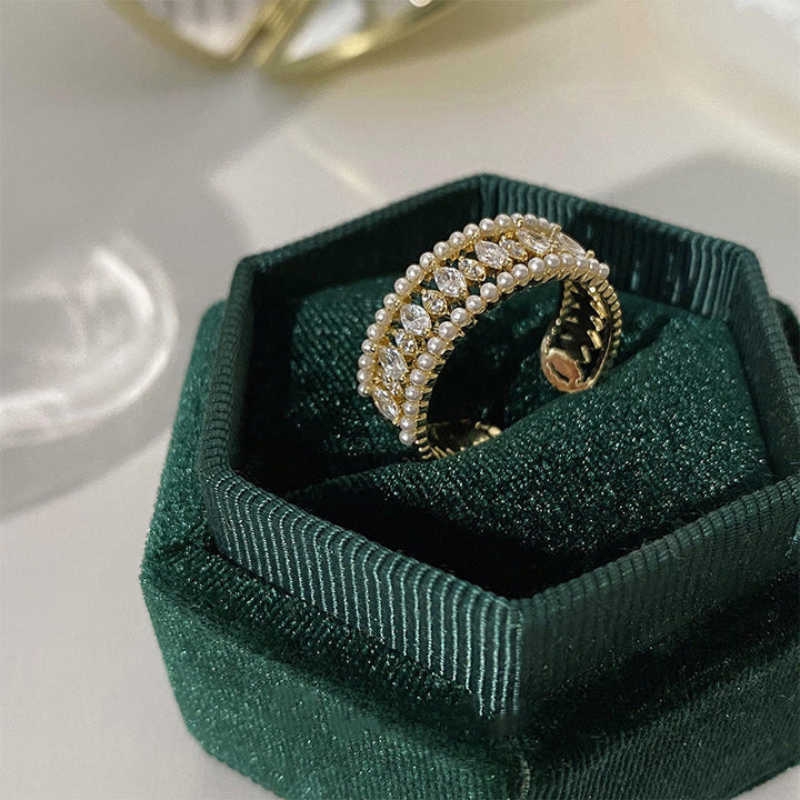 Elegant gold ring set with refined details