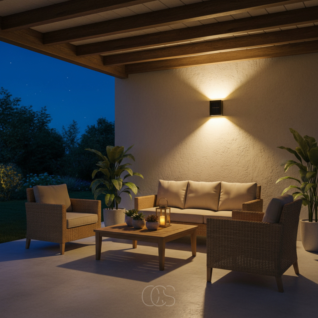 Cordless Outdoor Solar Wall Light with Sensor, IP65 Waterproof