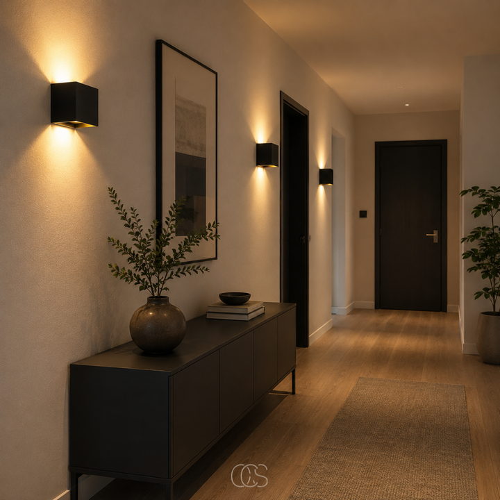 Luxe cordless wall light | square sensor light | aluminum 10 x 10 cm