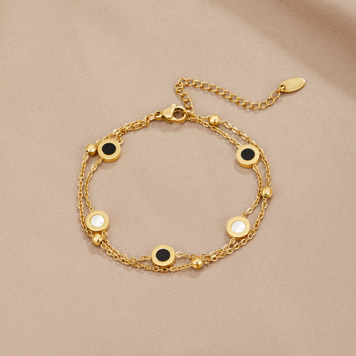 Elegant onyx and white stone bracelet