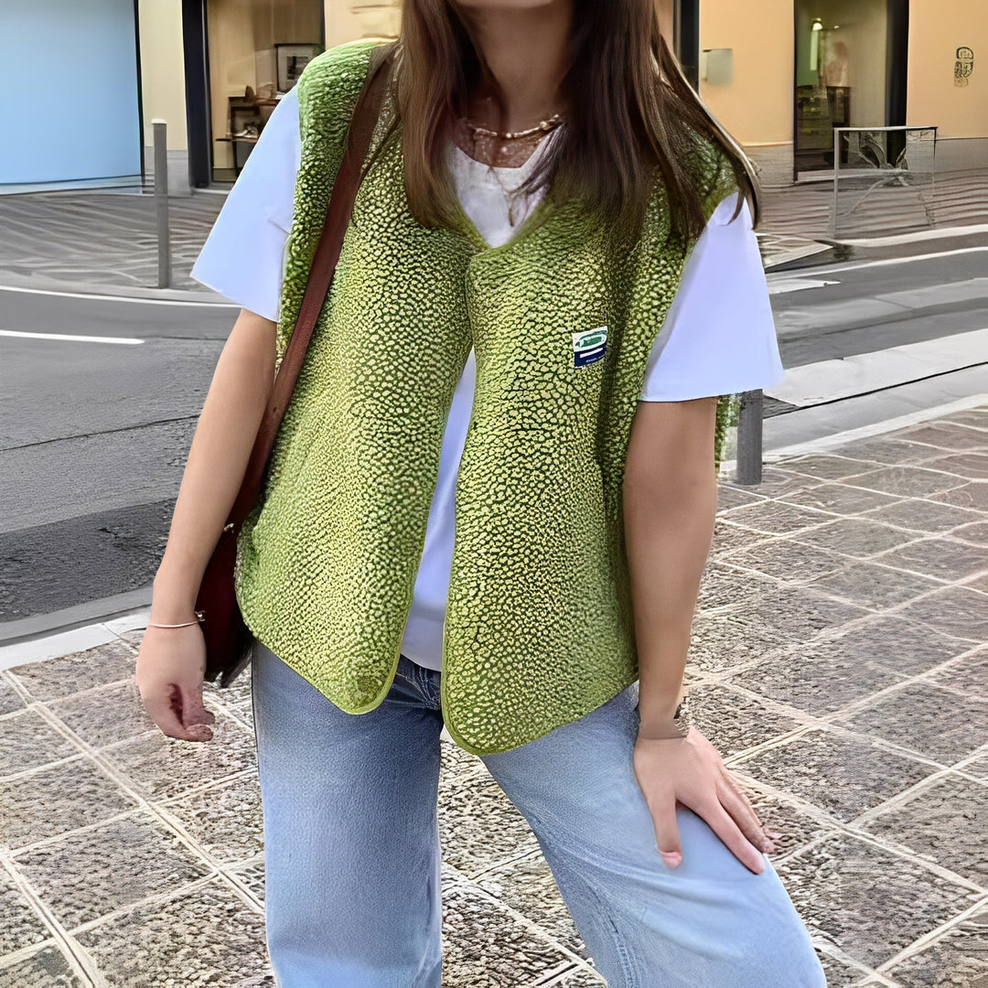 Sleeveless layering waistcoat with open front - Claudia