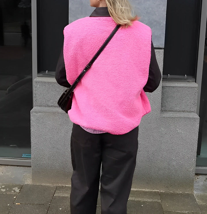 Sleeveless layering waistcoat with open front - Claudia