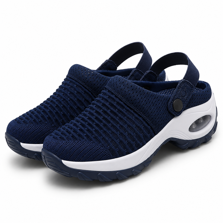 Orthopaedic Mesh Clogs for Women | Air-Cushion Support | Non-Slip Slip-Ons