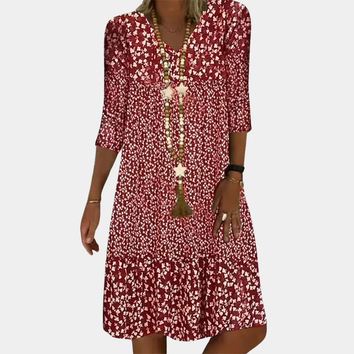 Women's Printed Midi Dress – Airy Comfort & Effortless Style