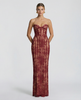 Strapless Floral Lace Maxi Dress with Corset