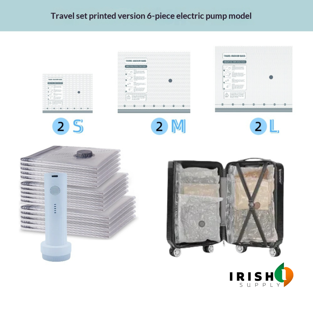 Electric travel vacuum pump and compression bag set