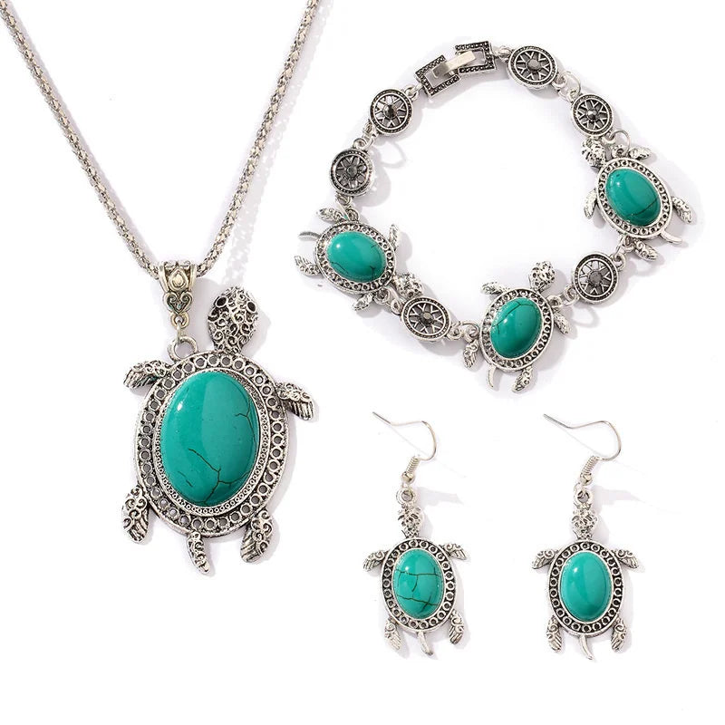 Turquoise Turtle Jewelry Set