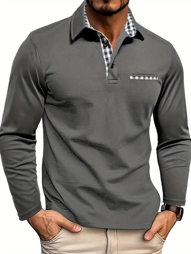 Men's Long-Sleeved Polo Shirt | Smart-Casual Comfort Fit
