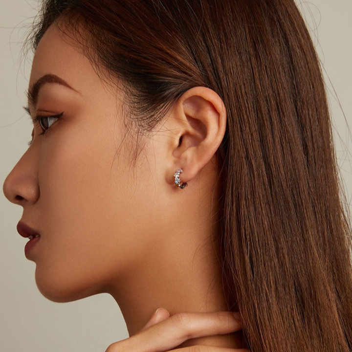 Colorful Paw Hoops Sterling Silver