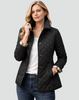 Quilted Jacket with Button Placket and Diamond Quilting