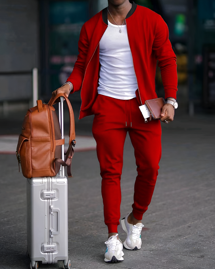 Men’s Zip-Up Jacket and Pants Set