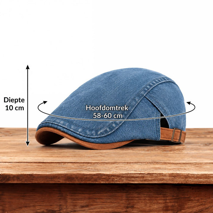 Men's flat cap | Retro denim newsboy cap