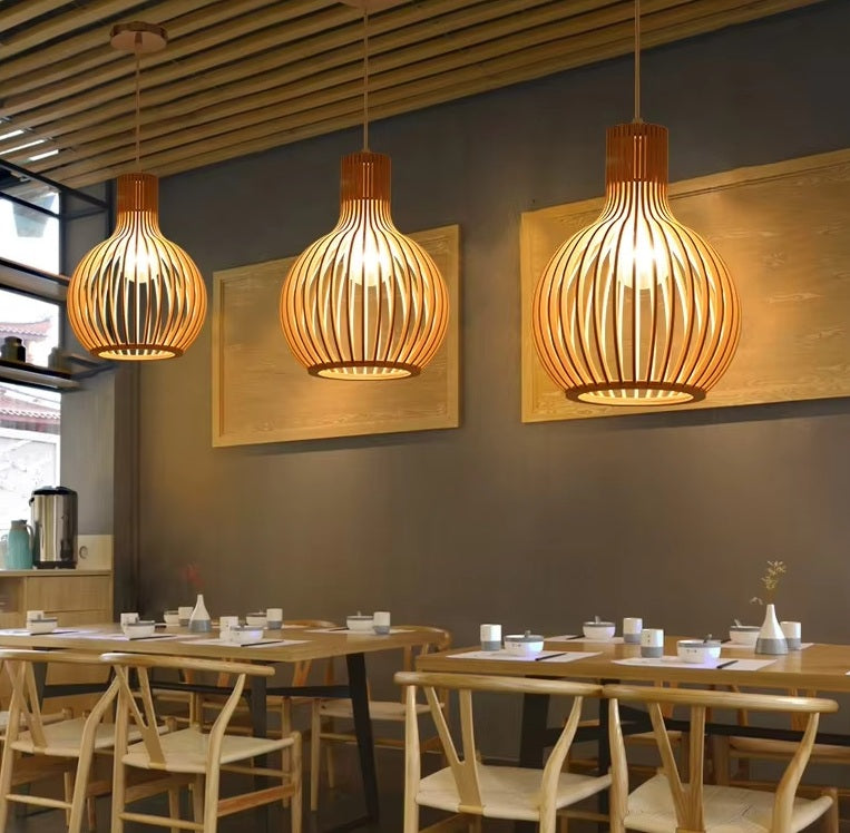 Natura Orb Pendant Lamp – Organic Wooden Design for Cozy Interiors