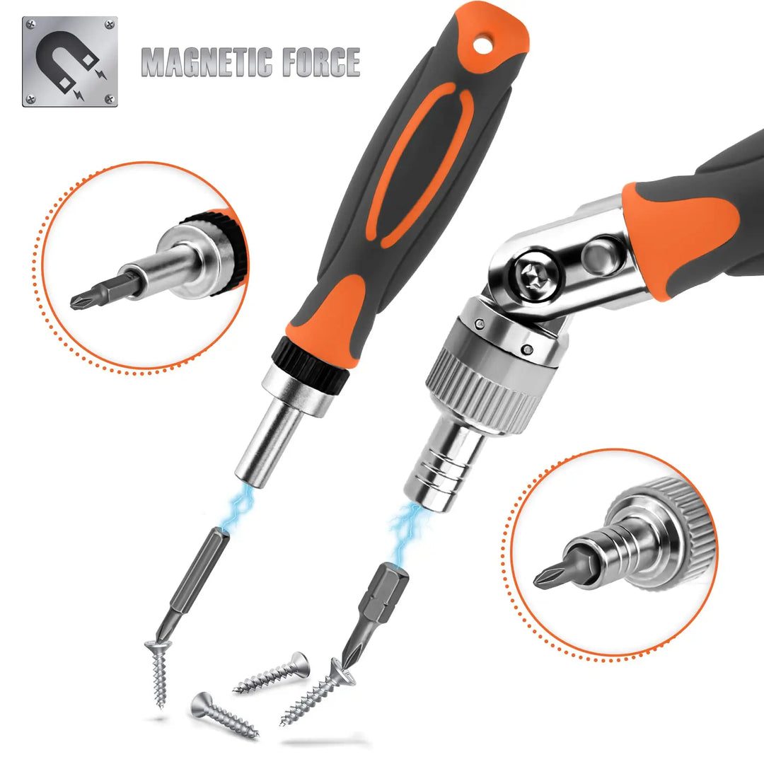 68-in-1 Ratchet Screwdriver Set with Magnetic Bits & Extension Bar – FortiDrive