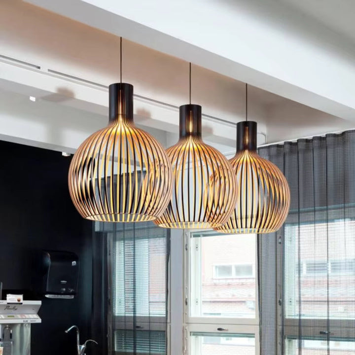 Natura Orb Pendant Lamp – Organic Wooden Design for Cozy Interiors