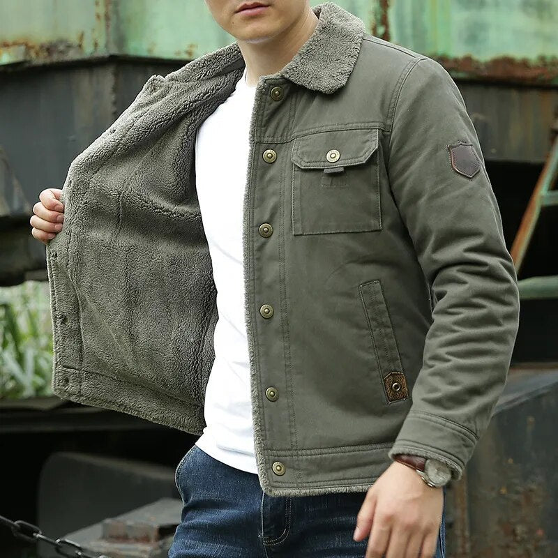 Stylish Men's Jacket with Fur Collar – Lars