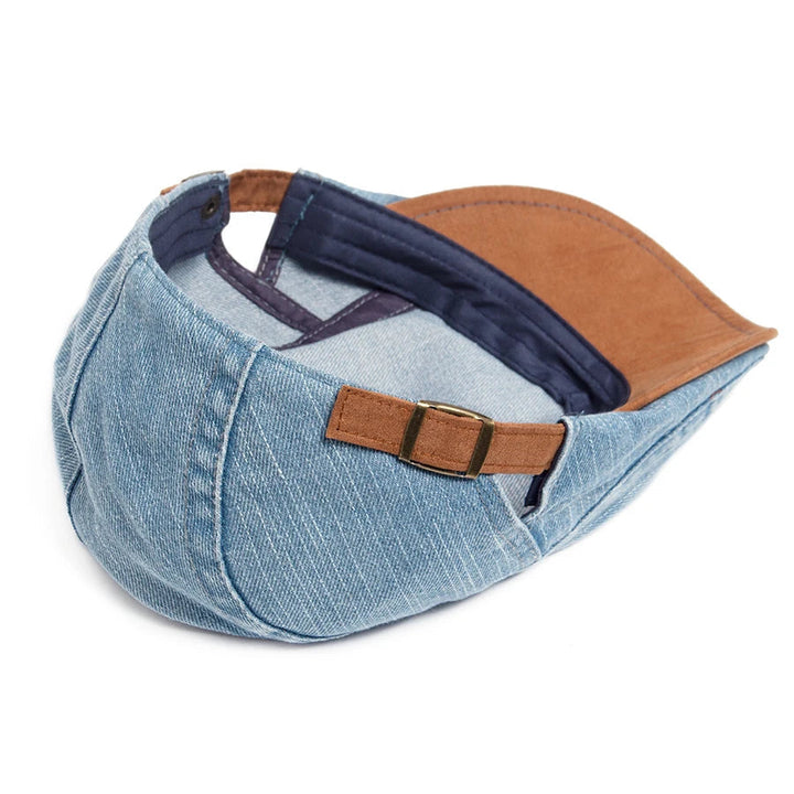 Men's flat cap | Retro denim newsboy cap