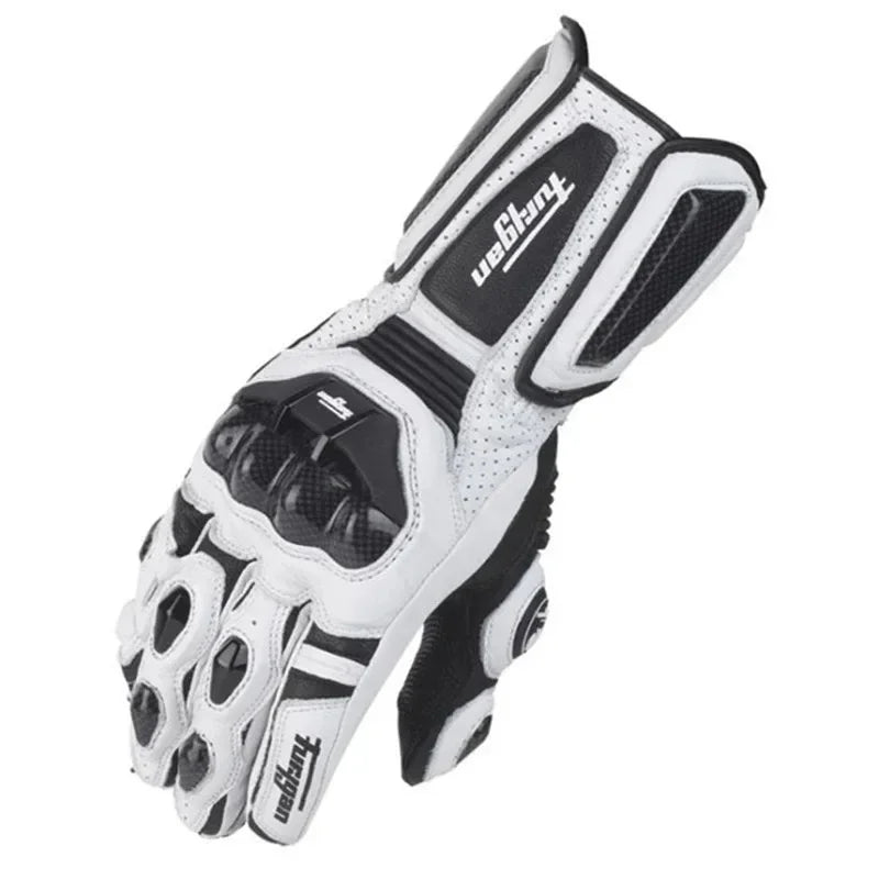 RidePro Carbon Motorcycle Gloves | Waterproof and Windproof | Touchscreen Compatible | Genuine Leather Protection | For Summer and Winter